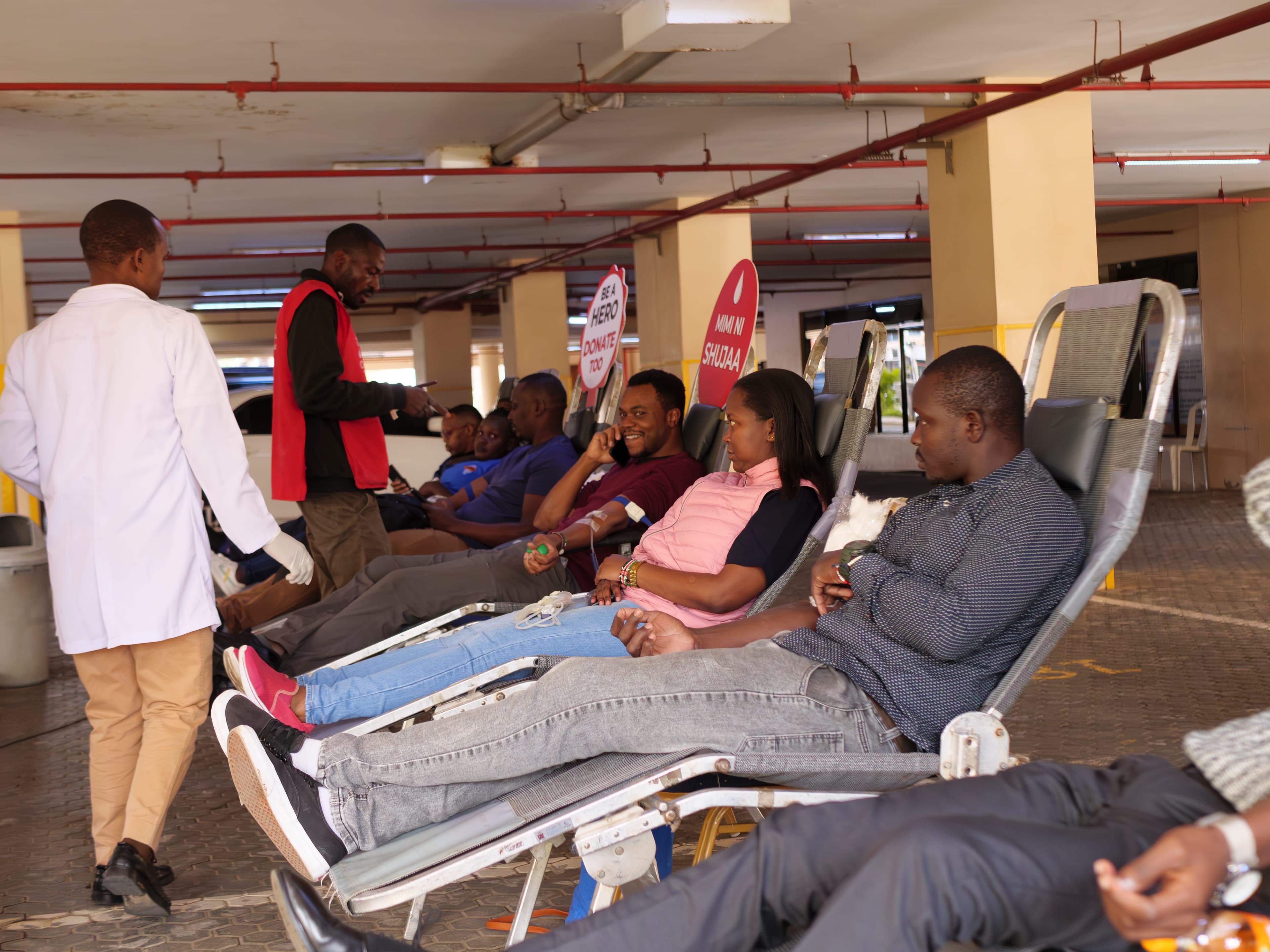Group Photo of Employees Donating Blood